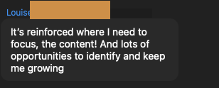 Louise testimonial